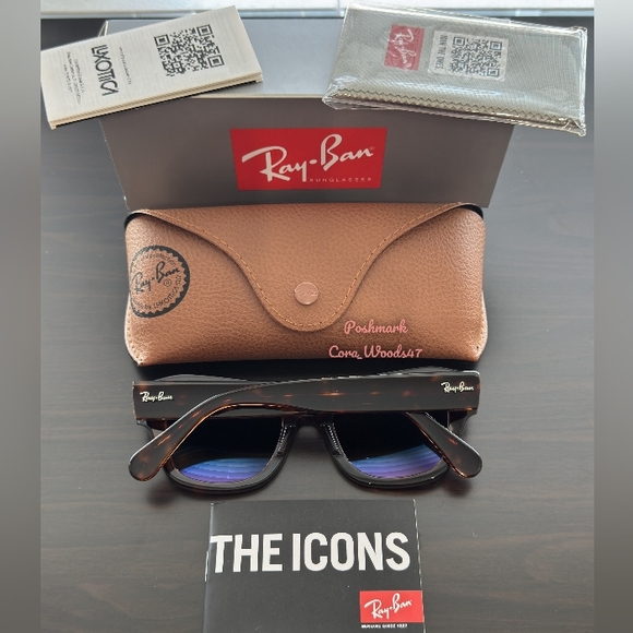 Ray Ban State Street Gradient Brown Lens RB2186 Tortoise Frame Unisex New - Picture 10 of 17